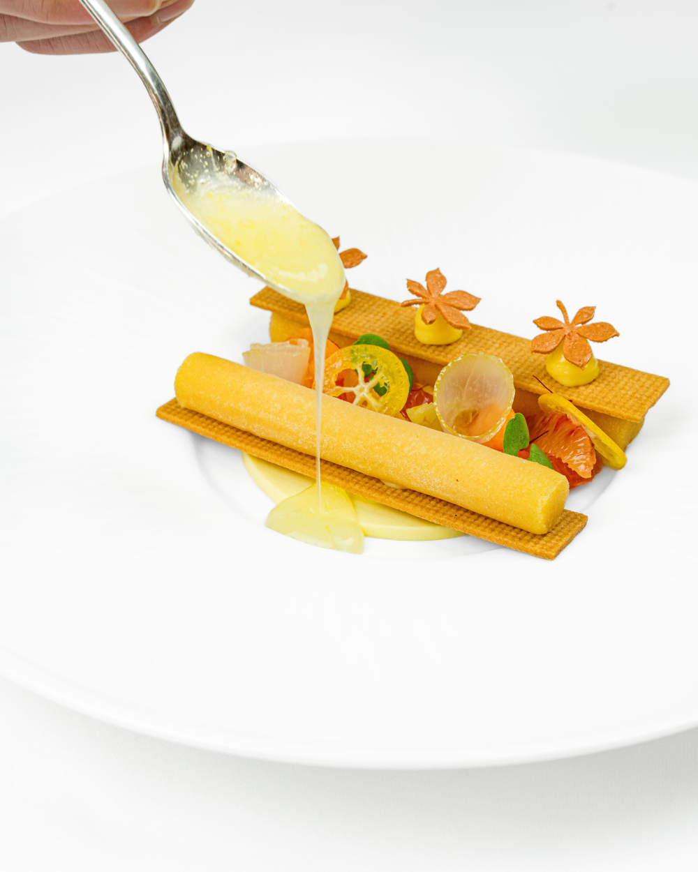 Textures of citrus fruits with saffron